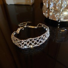 Choker Necklace Crystal Silver