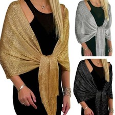 Silver Glittering Shawl Wrap