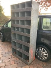 VINTAGE INDUSTRIAL PIGEON HOLE STORAGE SHELF UNIT SHELVES87