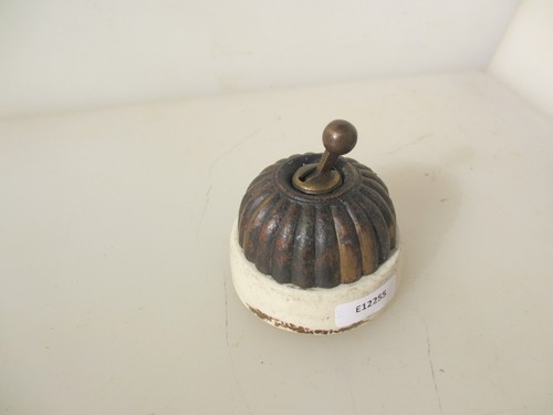 Antique brass ceramic light - &,