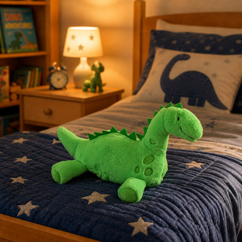 Green dinosaur faux fur - green, 3d