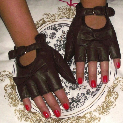 Half finger women - women, leather