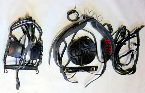 Leather horse size harness - leather,