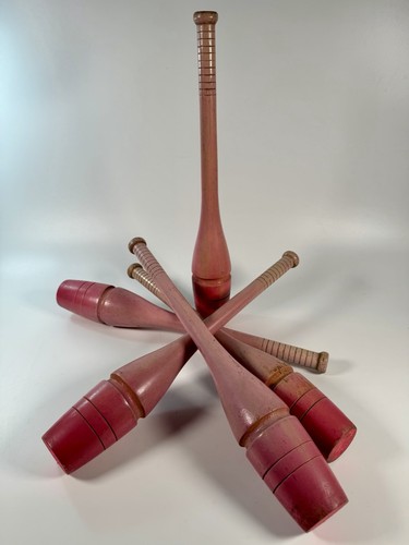 Vintage wooden juggling clubs - vintage,