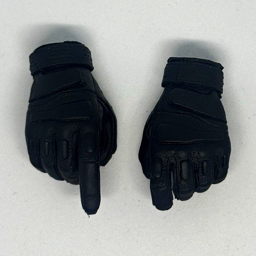 Scale black gloved - gloved, hands