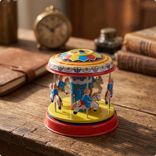Tinplate merry round retro - merry-go-round,