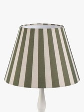 John Lewis Bold Stripe 35cm Tapered Empire Shade Green H26cm - Reverse Gimbal