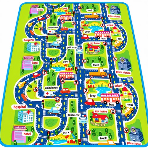 Map play mat rug kids - mat, city