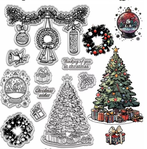 Christmas clear silicone stamp - clear,