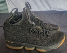 2017 Nike LeBron 15 Metallic Gold Black Basketball Shoes Men's - Size UK 8