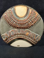  1970s LOUIS HUDSON ABSTRACT WHEEL VASE - CORNISH STUDIO POTTERY  WARE .