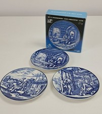 Delfts Blauw Handwerk Collector Plates Set of 3 Oude Ambachten 15 cm Blue