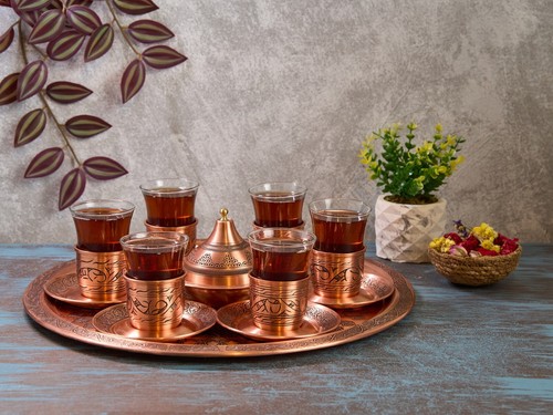 Copper tea serving - copper, set