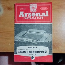 Programmes : 1956/57 & 1957/58 Arsenal v Wolverhampton Wanderers