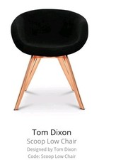 Tom Dixon Leather Scoop Low  Back Chair  Copper Legs