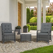 3pc rattan table chair bistro - rattan,