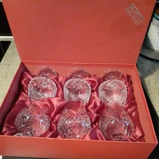 set of 6 Schott Zweisel Hand Cut Lead Crystal Glass Brandy Snifter