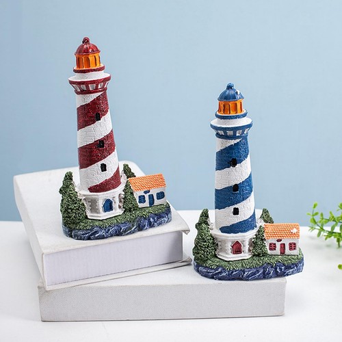 Resin lighthouse figurine - resin,