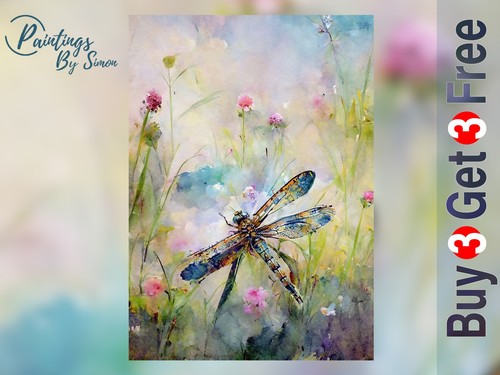Dragonfly a4 print - x,