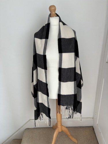 Black mix tartan fringed - m&s,