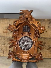 Hand-Carved Vintage Cuckoo Clock Forest Wall Decor