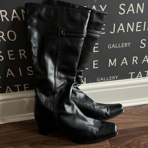 Bhs black leather knee - bhs,