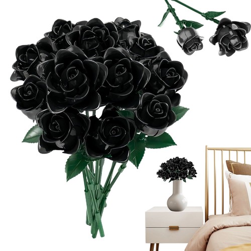 Gothic black rose bouquet - gothic,