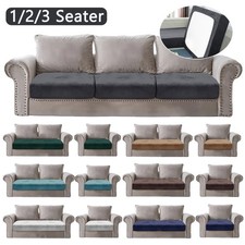 1/2/3 Seater Velvet Sofa Seat Cushion Covers Stretch Slipcover Couch Replacement
