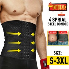 Mens Control Tummy Body Shaper Waist Trainer Cincher Belt Slimming Girdle Corset