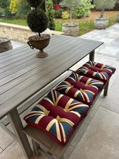 Union Jack UK Box Cushion Seat Pad Kitchen Garden Single Set of 2, 4 or 6 40cm