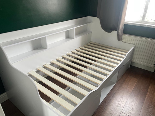 White modern cabin bed - white,