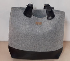 Hugo Boss Grey Felt Tote Bag With Black Handles & Trim Charity Sale