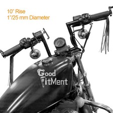 10" Rise 1 inch Motorcycle Handlebar Z-Bar For Motorcycle Bobber Chopper Cruiser