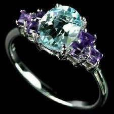 Silver Ring Topaz Amethyst