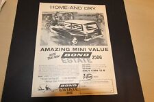 Original 1962 magazine advert: BOND ESTATE 250G 3-wheeler frame-ready wall-art 