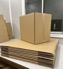 Pack Of 15 Extra Strong Plain Double Wall Cardboard Removal Boxes 15" x 14" x11"