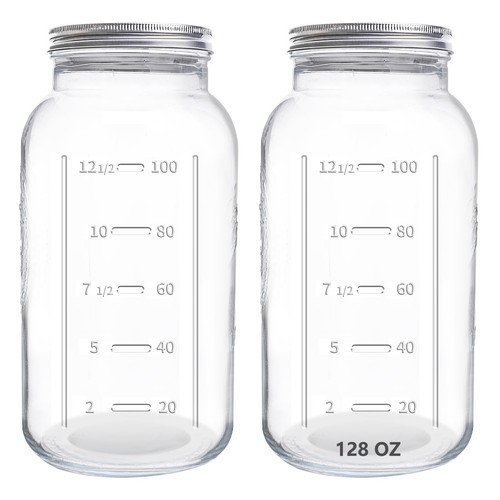 128oz mason jars pack - 128oz, 2