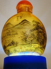 Vintage Exquisite 1973 Inside Painted Chinese Snuff Bottle Signed Red Seal, Rare