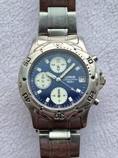 Lorus By Seiko Mens Chronograph Dive Sport Wristwatch Blue Dial Quartz V657-X038