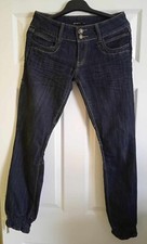 GLANDJONEZ WOMENS JEANS LONG RUBBER TAPERED LEGS DENIM 