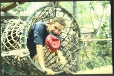 35mm Slide Transparency Colour Color Old Retro Teenage Boy Obstacle Course Cap