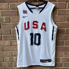 Nike Mens White Kobe Bryant #10 USA 2010 Fiba Basketball Jersey Size Medium