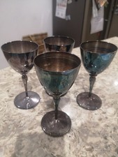 Set of 4 Vintage Silver Plated Wine Goblets, 14.5cm High.
