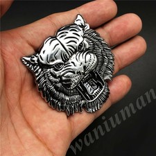1PC Chrome Metal Tiger Head