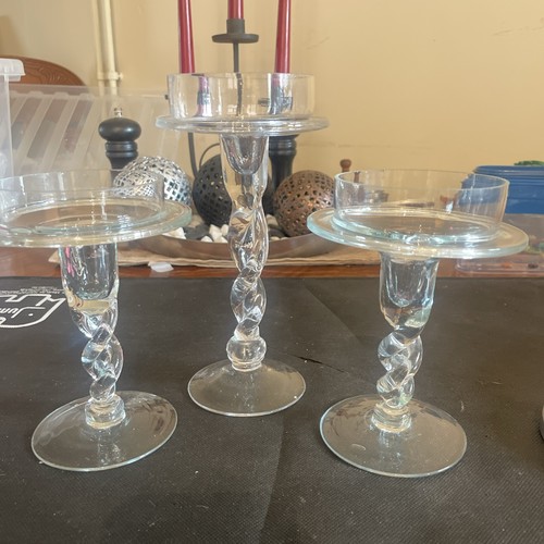 Vintage clear glass candle - vintage,