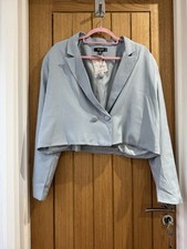 Ladies beautiful light blue cropped blazer size 18 miss guided new with tags