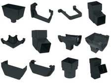 Floplast Anthracite Square Gutter Fittings and Pipe Fittings | Floplast