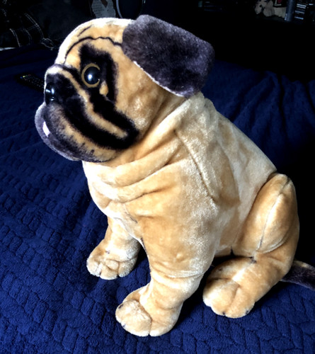 Large realistic sitting pug - large,
