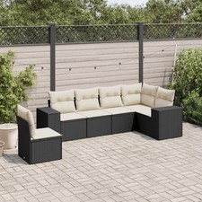 Garden Sofa Set Black PE