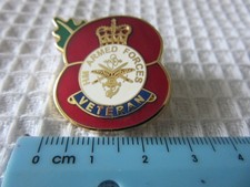 HM ARMED FORCES VETERAN POPPIE lapel pin badge